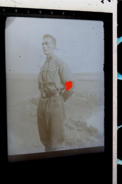 altes Glasnegativ - Portrait eines S.A. Mannes